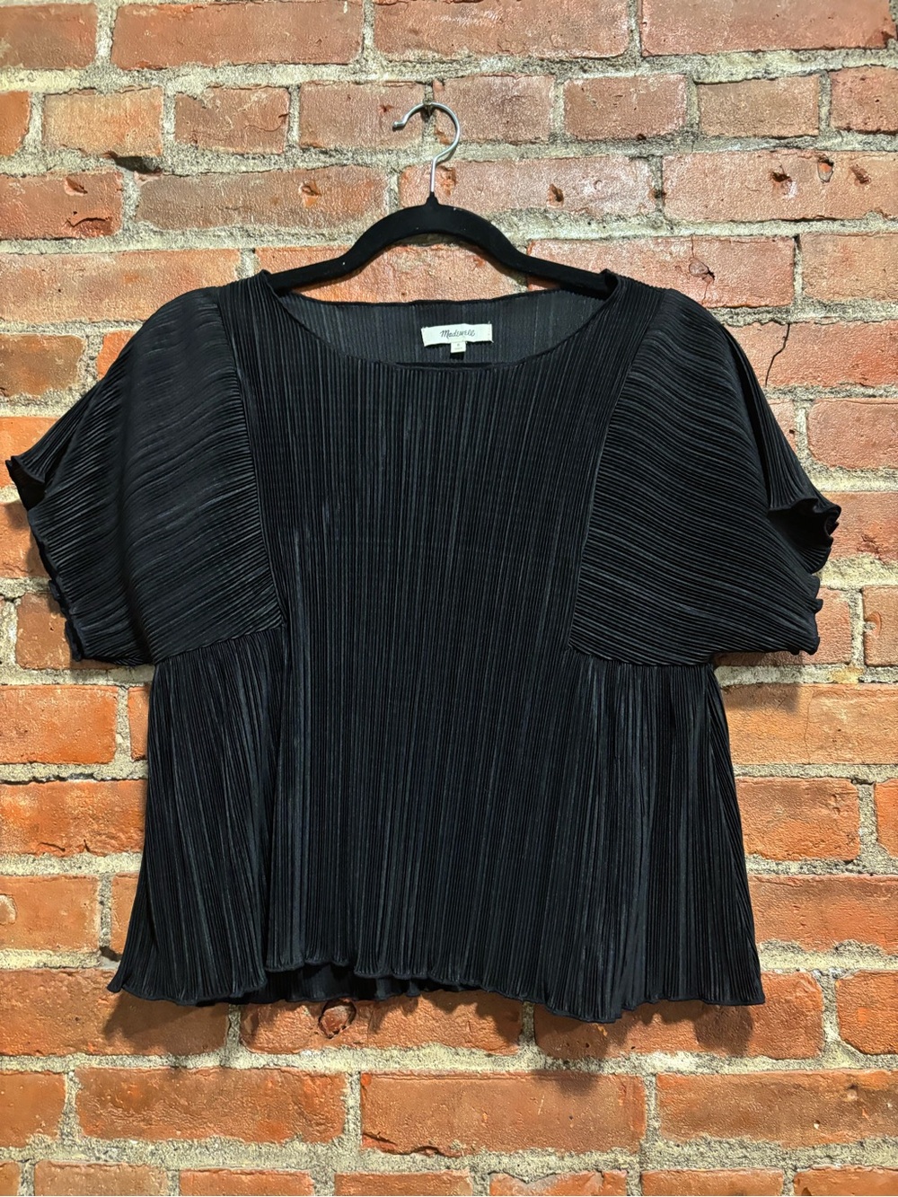 Madewell Ribbed Satiny Black Women's Top